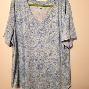 Lularoe outfit 2xl solid lt blue Maxi skirt & 2xl patterned Iris